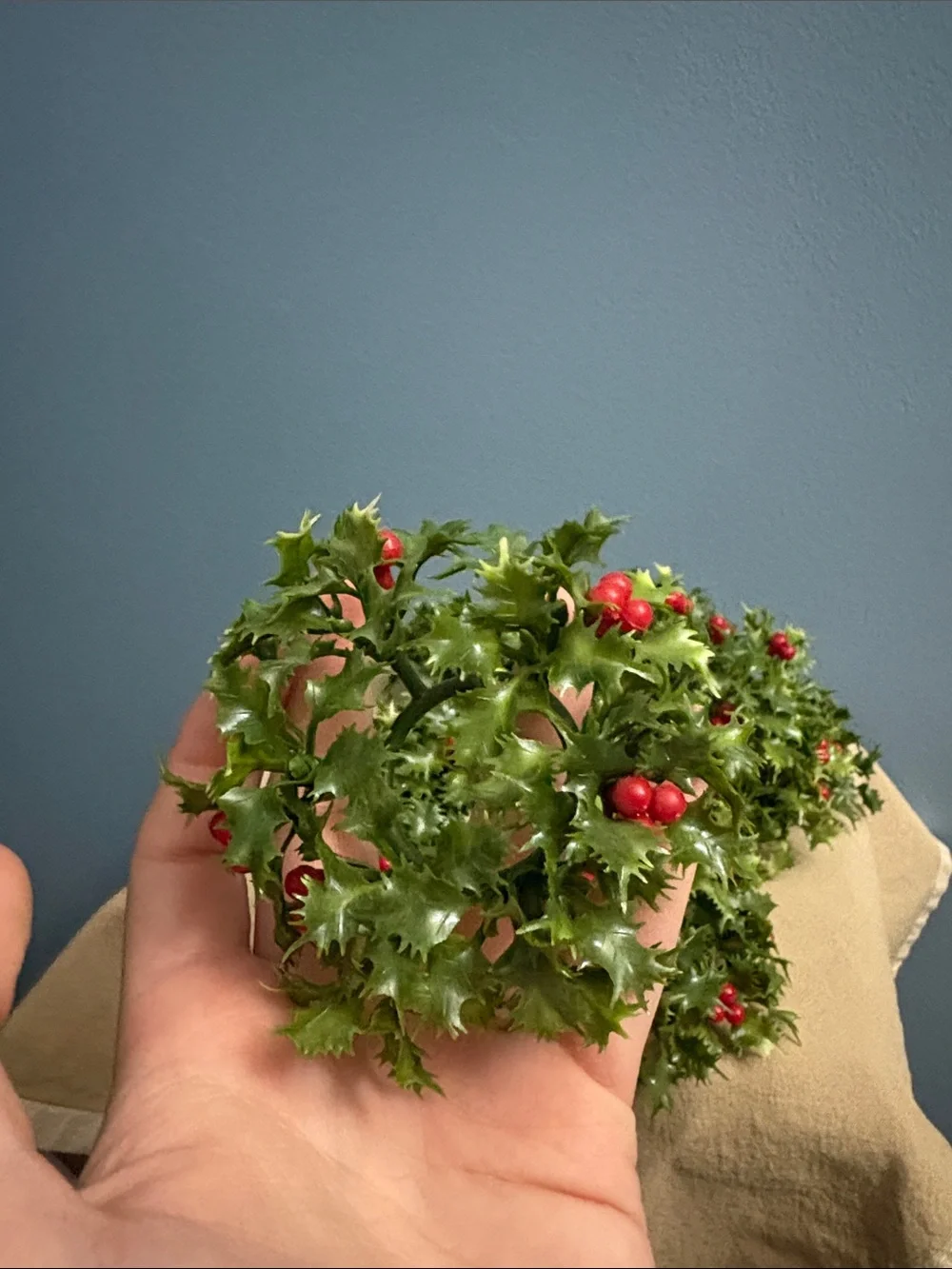 Decorative Artificial Holly with Red Berries - Green Chandelier or Candle decor